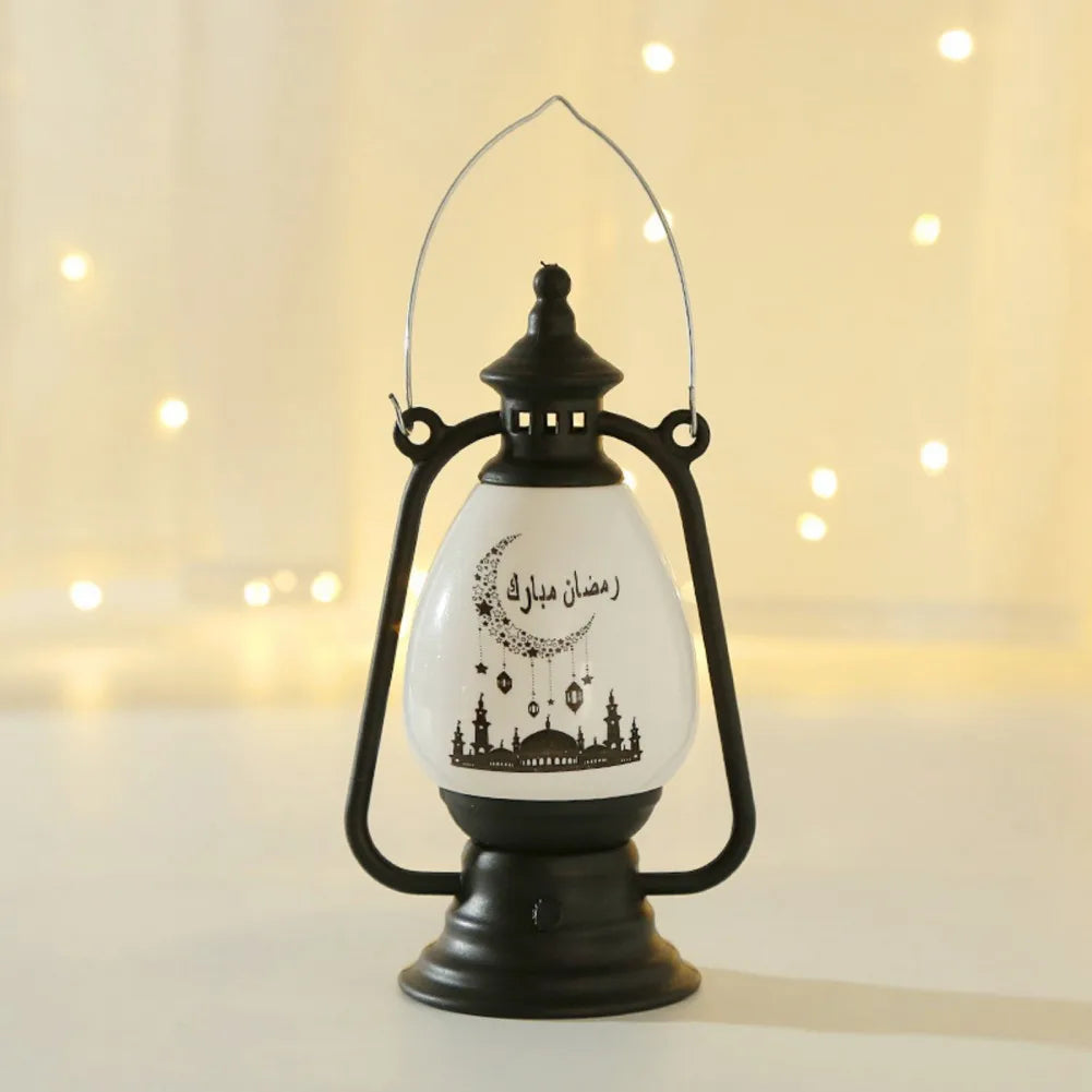 LED Eid Mubarak Lantern Lamp DIY Hanging Candle