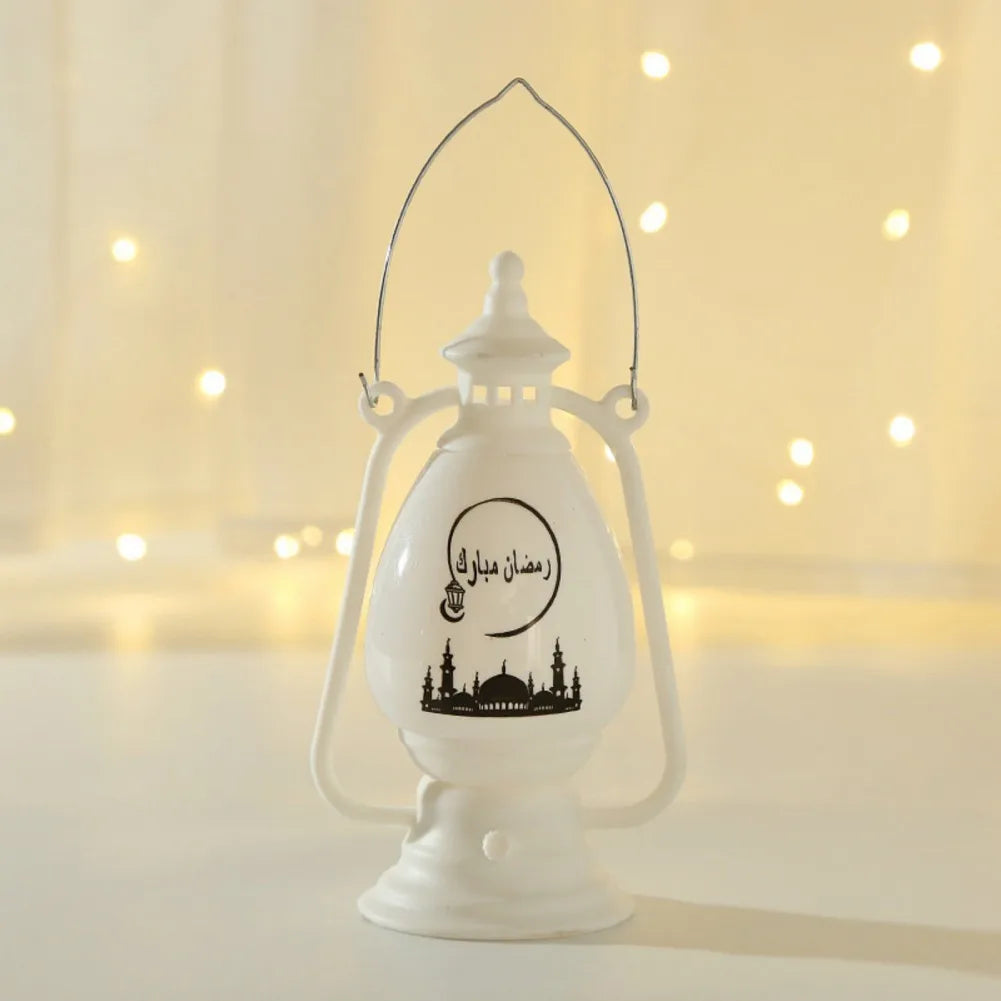 LED Eid Mubarak Lantern Lamp DIY Hanging Candle