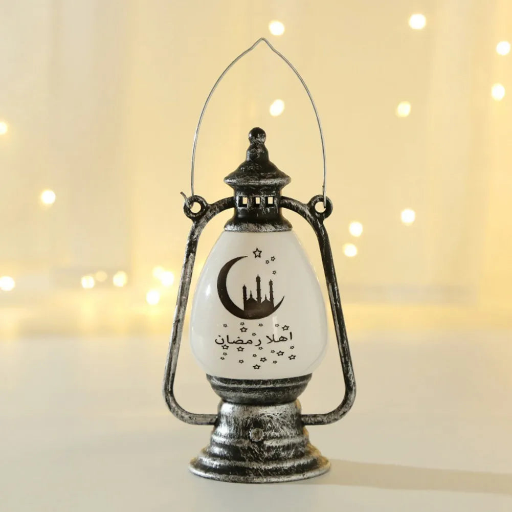 LED Eid Mubarak Lantern Lamp DIY Hanging Candle