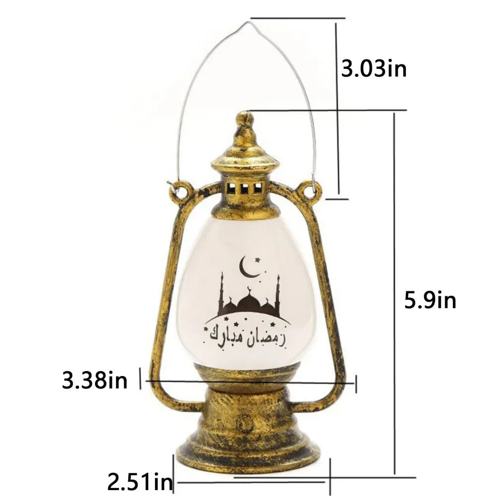 LED Eid Mubarak Lantern Lamp DIY Hanging Candle