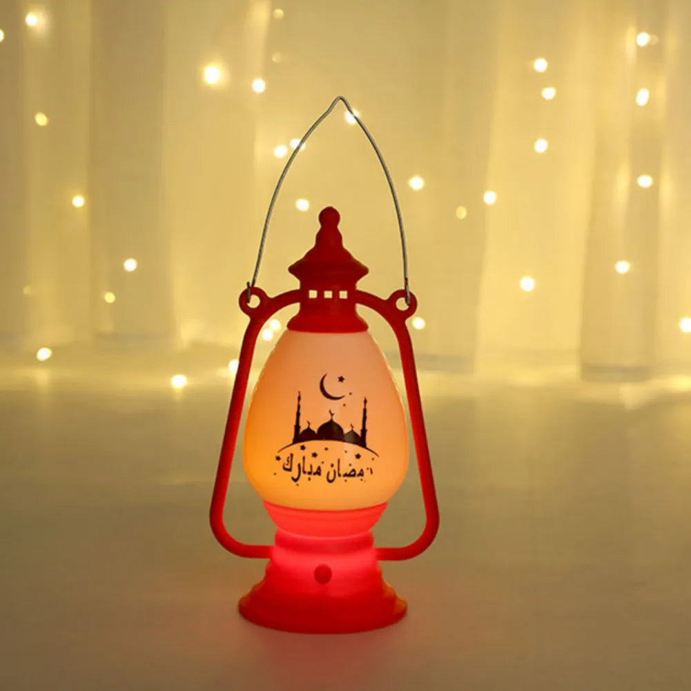 LED Eid Mubarak Lantern Lamp DIY Hanging Candle