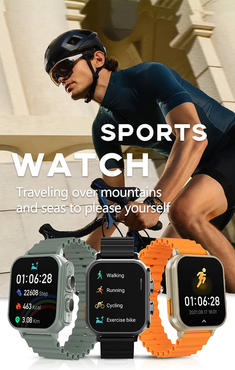 2025 Waterproof SmartWatch Heart Rate Bluetooth Call Music Playback TWS Earphones 2-In-1 Pedometer Sports Watch