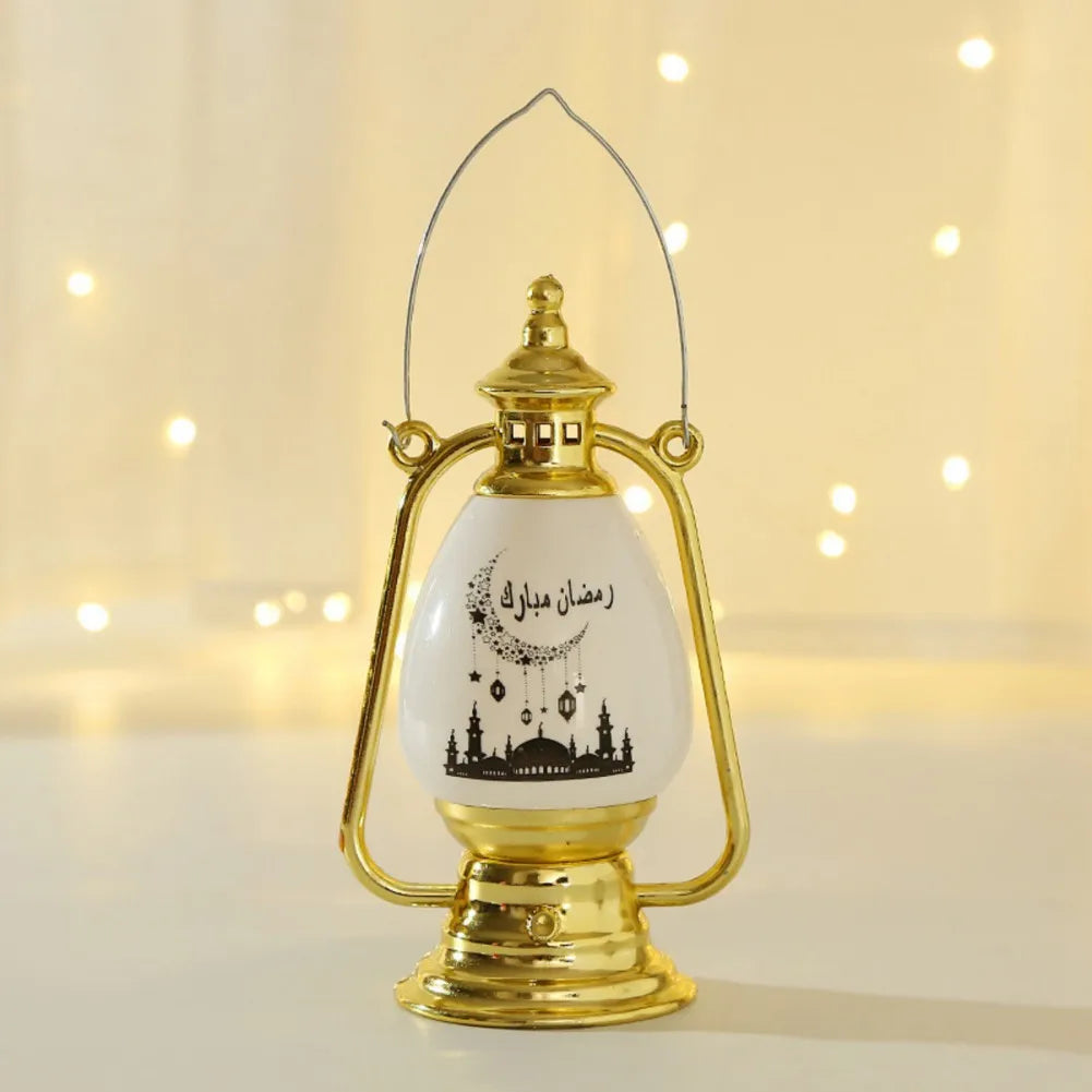 LED Eid Mubarak Lantern Lamp DIY Hanging Candle