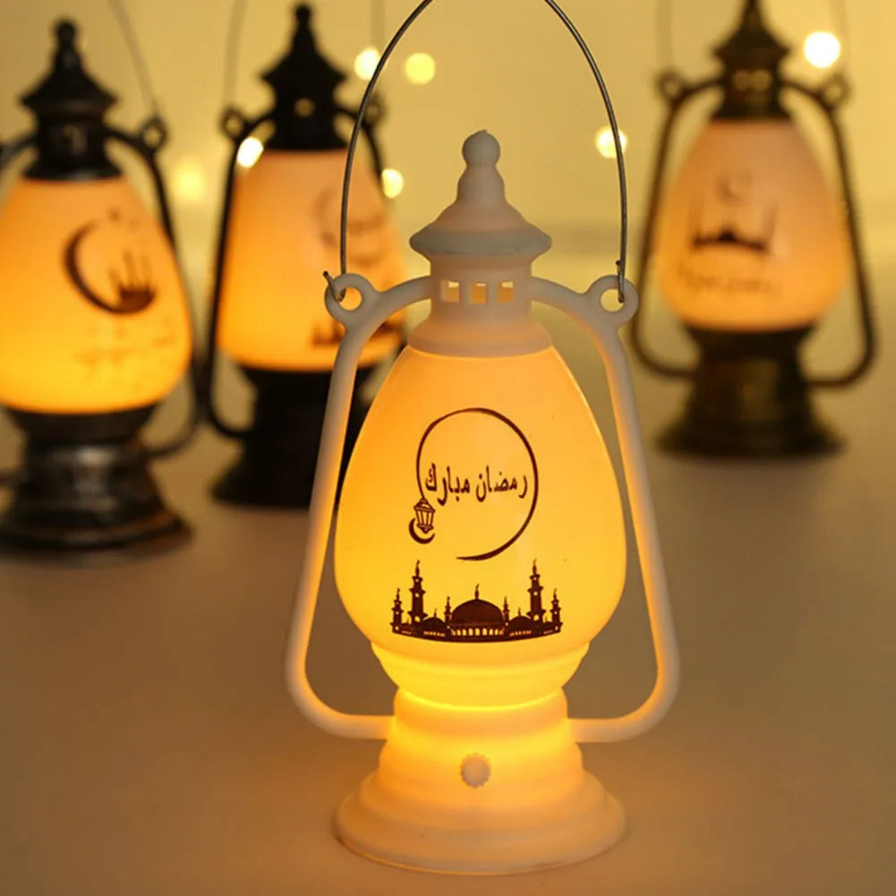 LED Eid Mubarak Lantern Lamp DIY Hanging Candle