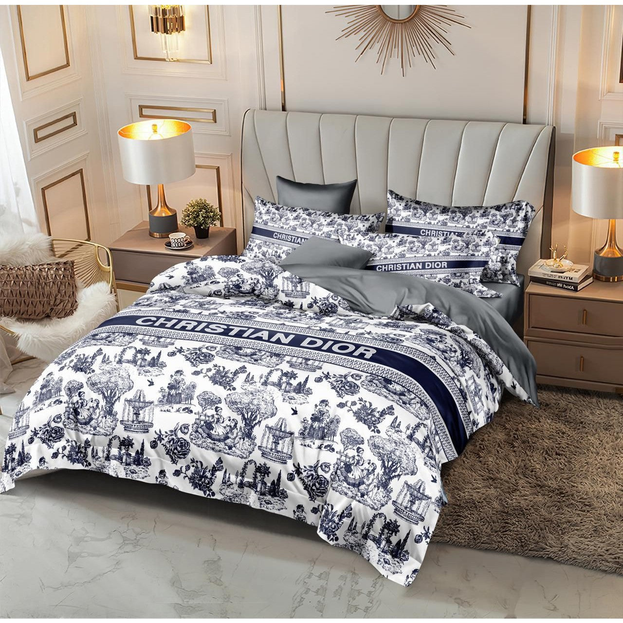 Versace 6 pieces Bed Cover Set Code C055